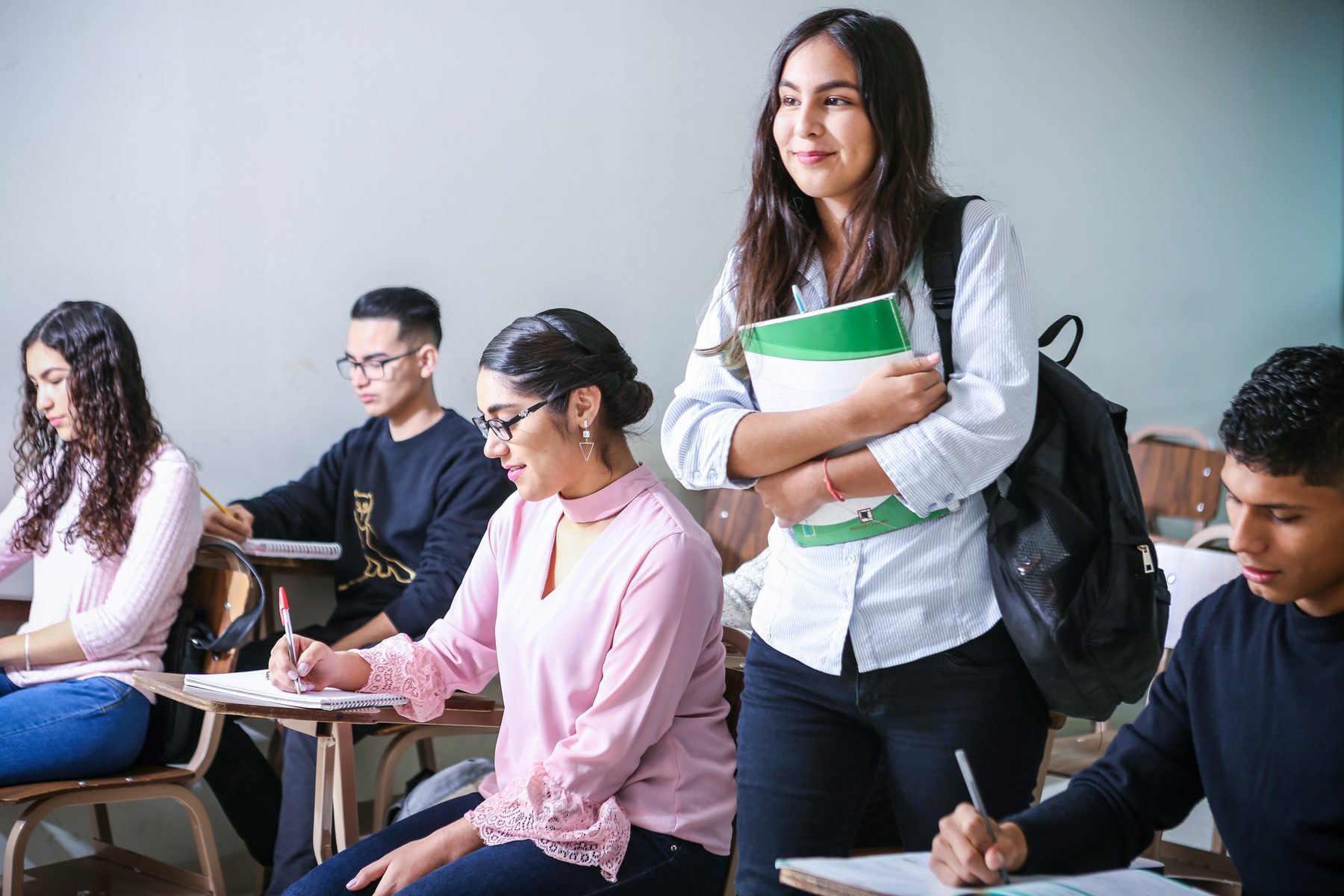 Students studying together in a university environment
